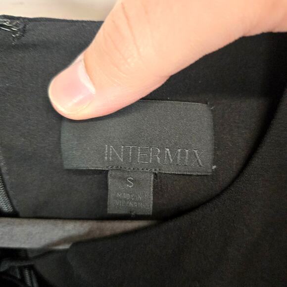 Intermix Black Whimsigoth Flare Sleeve Top S Plunge Neck Witchy Ethereal Neutral - Picture 4 of 9